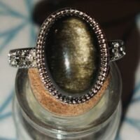 Bague en Obsidienne dorée