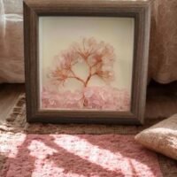 cadre arbre de vie — quartz rose