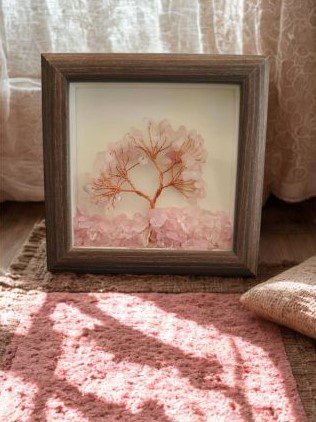cadre arbre de vie — quartz rose cadre arbre de vie — quartz rose