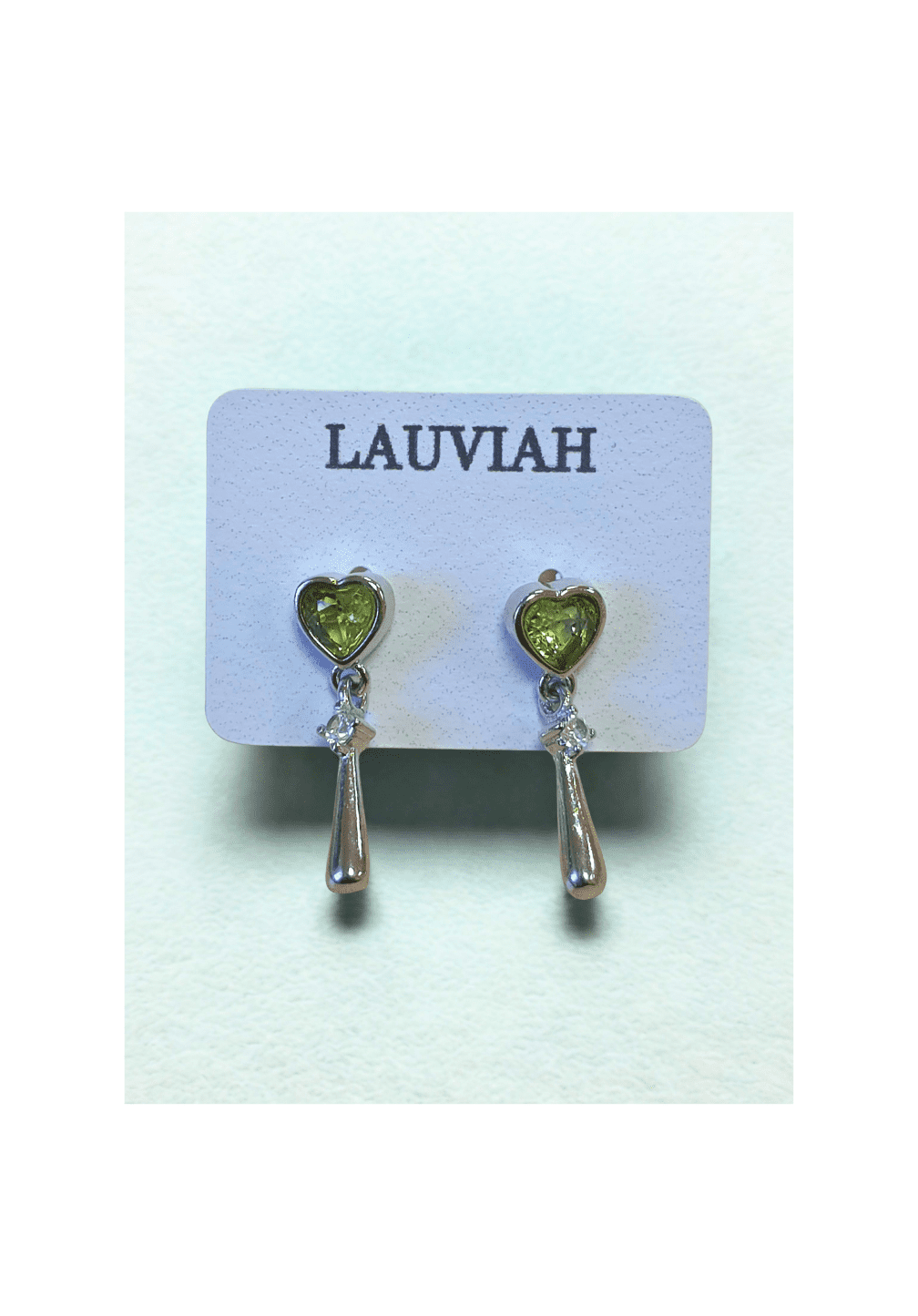 boucles d'oreilles péridot cœur — goutte argentée 925 boucles d'oreilles péridot cœur — goutte argentée 925