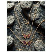 ensemble collier & bracelet papillon — fluorine violette