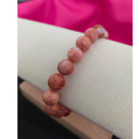 bracelet en agate rose du brésil